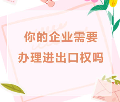 你的企业需要办理进出口权吗?